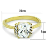 TK1876 - IP Gold(Ion Plating) Stainless Steel Ring with AAA Grade CZ in Clear - Alamode - Flyclothing LLC