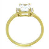 TK1876 - IP Gold(Ion Plating) Stainless Steel Ring with AAA Grade CZ in Clear - Alamode - Flyclothing LLC