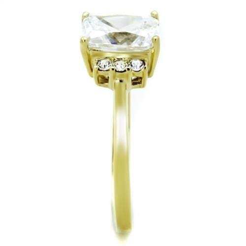 TK1876 - IP Gold(Ion Plating) Stainless Steel Ring with AAA Grade CZ in Clear - Alamode - Flyclothing LLC
