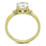 TK1877 - IP Gold(Ion Plating) Stainless Steel Ring with AAA Grade CZ in Clear - Alamode - Flyclothing LLC