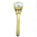 TK1877 - IP Gold(Ion Plating) Stainless Steel Ring with AAA Grade CZ in Clear - Alamode - Flyclothing LLC