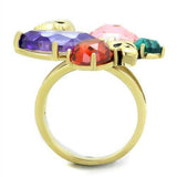 TK1888 - IP Gold(Ion Plating) Stainless Steel Ring with AAA Grade CZ in Multi Color - Alamode - Flyclothing LLC