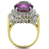 TK1892 - Two-Tone IP Gold (Ion Plating) Stainless Steel Ring with Top Grade Crystal in Amethyst - Alamode - Flyclothing LLC