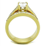 TK1895 - IP Gold(Ion Plating) Stainless Steel Ring with AAA Grade CZ in Clear - Alamode - Flyclothing LLC
