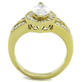 TK1896 - IP Gold(Ion Plating) Stainless Steel Ring with AAA Grade CZ in Clear - Alamode - Flyclothing LLC