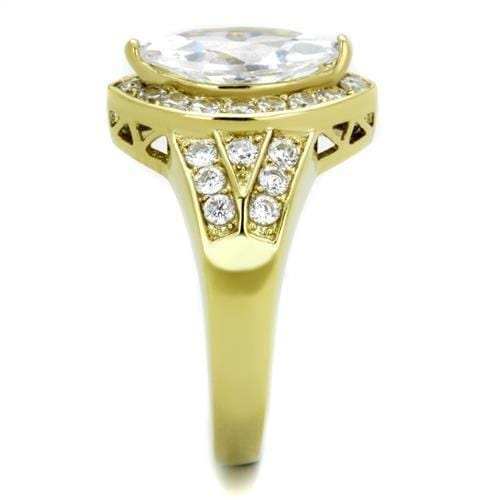 TK1896 - IP Gold(Ion Plating) Stainless Steel Ring with AAA Grade CZ in Clear - Alamode - Flyclothing LLC