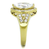 TK1896 - IP Gold(Ion Plating) Stainless Steel Ring with AAA Grade CZ in Clear - Alamode - Flyclothing LLC