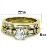 TK1897 - IP Gold(Ion Plating) Stainless Steel Ring with AAA Grade CZ in Clear - Alamode - Flyclothing LLC