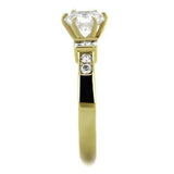 TK1898 - IP Gold(Ion Plating) Stainless Steel Ring with AAA Grade CZ in Clear - Alamode - Flyclothing LLC