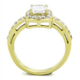 TK1899 - IP Gold(Ion Plating) Stainless Steel Ring with AAA Grade CZ in Clear - Alamode - Flyclothing LLC