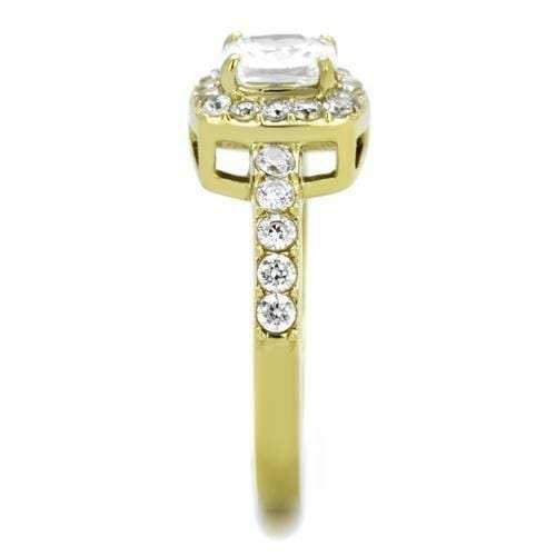 TK1899 - IP Gold(Ion Plating) Stainless Steel Ring with AAA Grade CZ in Clear - Alamode - Flyclothing LLC