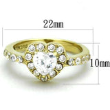 TK1900 - IP Gold(Ion Plating) Stainless Steel Ring with AAA Grade CZ in Clear - Alamode - Flyclothing LLC
