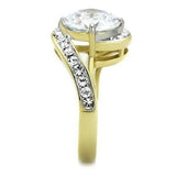 TK1911 - Two-Tone IP Gold (Ion Plating) Stainless Steel Ring with AAA Grade CZ in Clear - Alamode - Flyclothing LLC