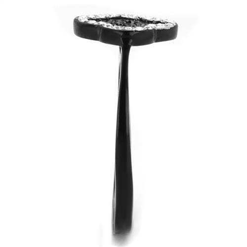TK1917 - Two-Tone IP Black Stainless Steel Ring with Top Grade Crystal in Jet - Alamode - Flyclothing LLC
