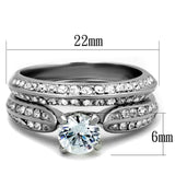 TK1920 - High polished (no plating) Stainless Steel Ring with AAA Grade CZ in Clear - Alamode - Flyclothing LLC