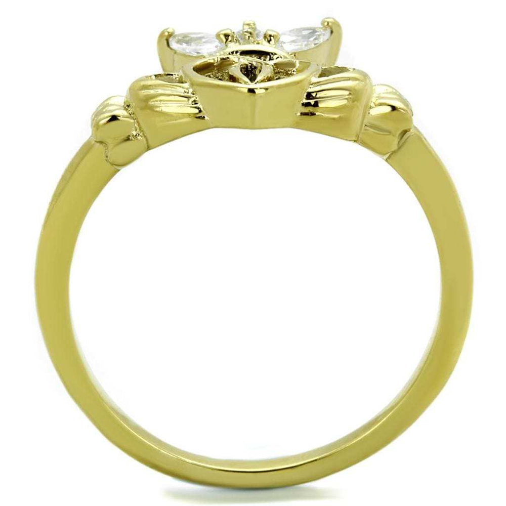 TK1926 - IP Gold(Ion Plating) Stainless Steel Ring with AAA Grade CZ in Clear - Alamode - Flyclothing LLC