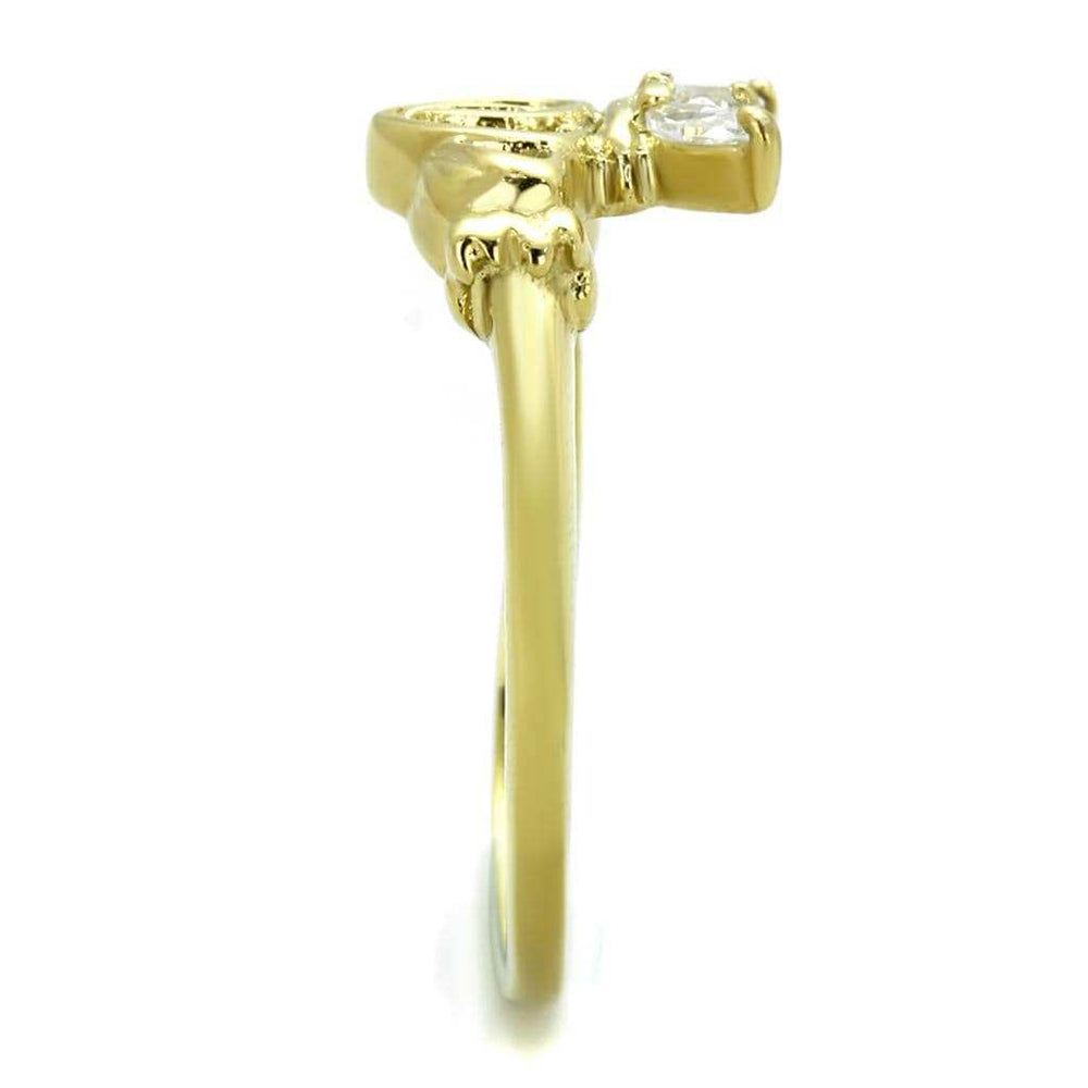 TK1926 - IP Gold(Ion Plating) Stainless Steel Ring with AAA Grade CZ in Clear - Alamode - Flyclothing LLC