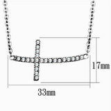TK1931 - High polished (no plating) Stainless Steel Necklace with Top Grade Crystal in Clear - Alamode - Flyclothing LLC