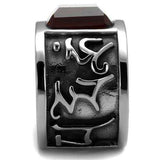 TK1964 - High polished (no plating) Stainless Steel Ring with Synthetic Synthetic Glass in Siam - Alamode - Flyclothing LLC