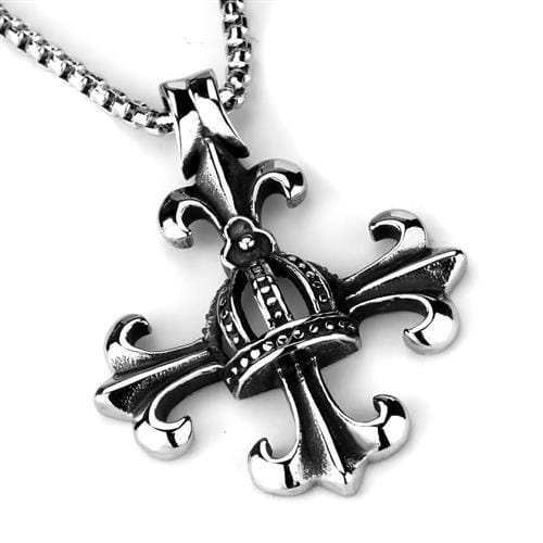 TK1987 - High polished (no plating) Stainless Steel Necklace with No Stone - Alamode - Flyclothing LLC