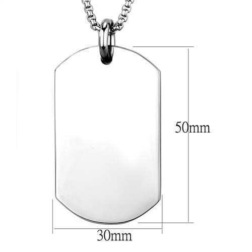 TK1995 - High polished (no plating) Stainless Steel Necklace with No Stone - Alamode - Flyclothing LLC