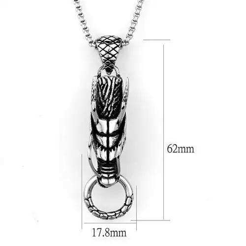 TK2005 - High polished (no plating) Stainless Steel Necklace with No Stone - Alamode - Flyclothing LLC
