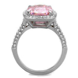 TK2027 - High polished (no plating) Stainless Steel Ring with AAA Grade CZ in Rose - Alamode - Flyclothing LLC