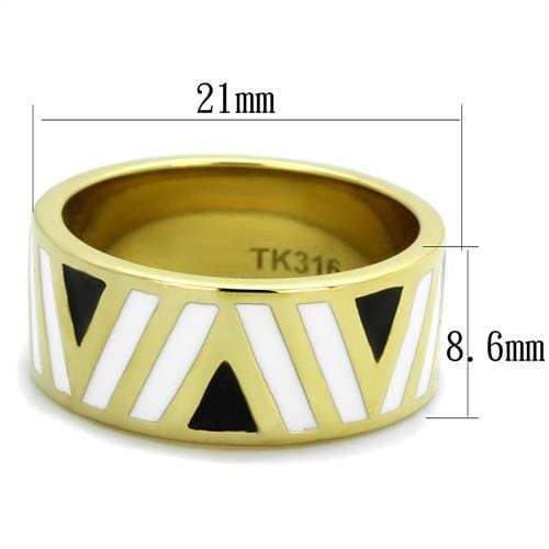 TK2037 - IP Gold(Ion Plating) Stainless Steel Ring with Epoxy in Multi Color - Alamode - Flyclothing LLC