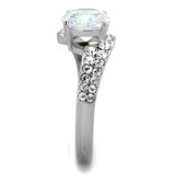 TK2040 - High polished (no plating) Stainless Steel Ring with AAA Grade CZ in Clear - Alamode - Flyclothing LLC