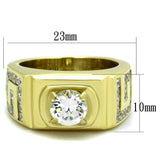 TK2045 - IP Gold(Ion Plating) Stainless Steel Ring with AAA Grade CZ in Clear - Alamode - Flyclothing LLC