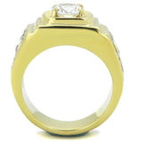 TK2045 - IP Gold(Ion Plating) Stainless Steel Ring with AAA Grade CZ in Clear - Alamode - Flyclothing LLC