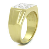 TK2048 - IP Gold(Ion Plating) Stainless Steel Ring with AAA Grade CZ in Clear - Alamode - Flyclothing LLC