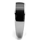 TK2062 - High polished (no plating) Stainless Steel Ring with Epoxy in Jet - Alamode - Flyclothing LLC