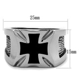 TK2064 - High polished (no plating) Stainless Steel Ring with Epoxy in Jet - Alamode - Flyclothing LLC