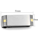 TK2069 - Two-Tone IP Gold (Ion Plating) Stainless Steel Money clip with No Stone - Alamode - Flyclothing LLC