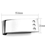 TK2072 - High polished (no plating) Stainless Steel Money clip with No Stone - Alamode - Flyclothing LLC