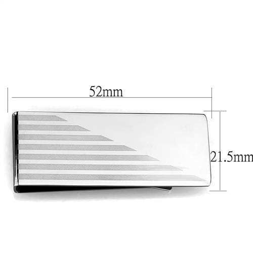 TK2077 - High polished (no plating) Stainless Steel Money clip with No Stone - Alamode - Flyclothing LLC