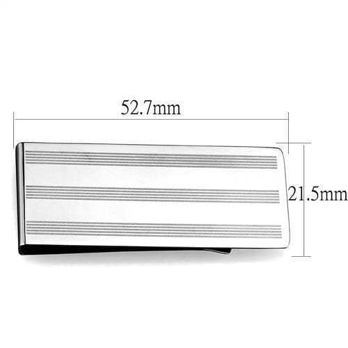 TK2081 - High polished (no plating) Stainless Steel Money clip with No Stone - Alamode - Flyclothing LLC