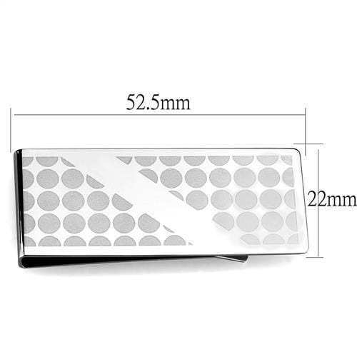 TK2082 - High polished (no plating) Stainless Steel Money clip with No Stone - Alamode - Flyclothing LLC