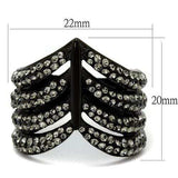 TK2097 - IP Black(Ion Plating) Stainless Steel Ring with Top Grade Crystal in Black Diamond - Alamode - Flyclothing LLC