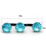 TK2103 - IP Black(Ion Plating) Stainless Steel Ring with Top Grade Crystal in Sea Blue - Alamode - Flyclothing LLC