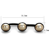 TK2104 - IP Black(Ion Plating) Stainless Steel Ring with Synthetic Pearl in Metallic Light Gold - Alamode - Flyclothing LLC