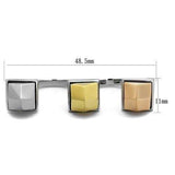 TK2109 - Three Tone IP(IP Gold & IP Rose Gold & High Polished) Stainless Steel Ring with No Stone - Alamode - Flyclothing LLC