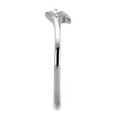 TK2121 - High polished (no plating) Stainless Steel Ring with AAA Grade CZ in Clear - Alamode - Flyclothing LLC