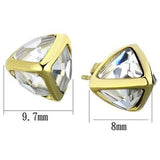 TK2148 - IP Gold(Ion Plating) Stainless Steel Earrings with Synthetic Synthetic Glass in Clear - Alamode - Flyclothing LLC