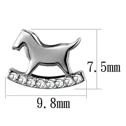 TK2153 - High polished (no plating) Stainless Steel Earrings with Top Grade Crystal in Clear - Alamode - Flyclothing LLC