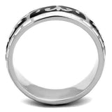 TK2154 - High polished (no plating) Stainless Steel Ring with Epoxy in Jet - Alamode - Flyclothing LLC