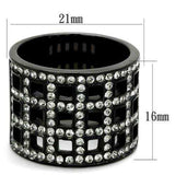 TK2155 - IP Black(Ion Plating) Stainless Steel Ring with Top Grade Crystal in Black Diamond - Alamode - Flyclothing LLC