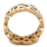 TK2159 - IP Rose Gold(Ion Plating) Stainless Steel Ring with Epoxy in White - Alamode - Flyclothing LLC
