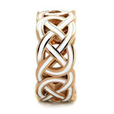 TK2159 - IP Rose Gold(Ion Plating) Stainless Steel Ring with Epoxy in White - Alamode - Flyclothing LLC